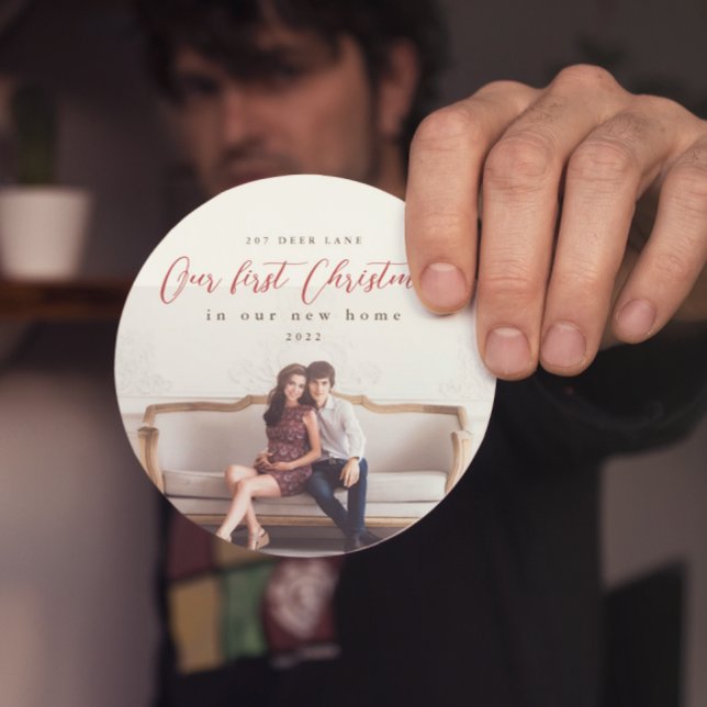 Porta-copos Primeiro Natal em nossa Foto do Novo Endereço Domé (Criador carregado)