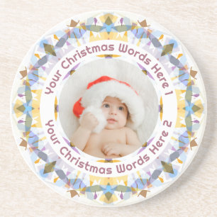 Porta-copos Primeiro Natal Presente de Foto Família Roxo Amare
