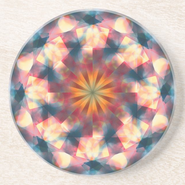 Porta-copos Prismático Caleidoscópico Psicodélico Mandala (Frente)