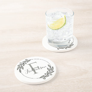 Porta-copos Proteção de Mesa com Coroa de Inicial Monogramada 