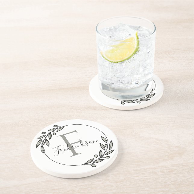 Porta-copos Proteção de Mesa com Coroa de Inicial Monogramada  (Lateral)