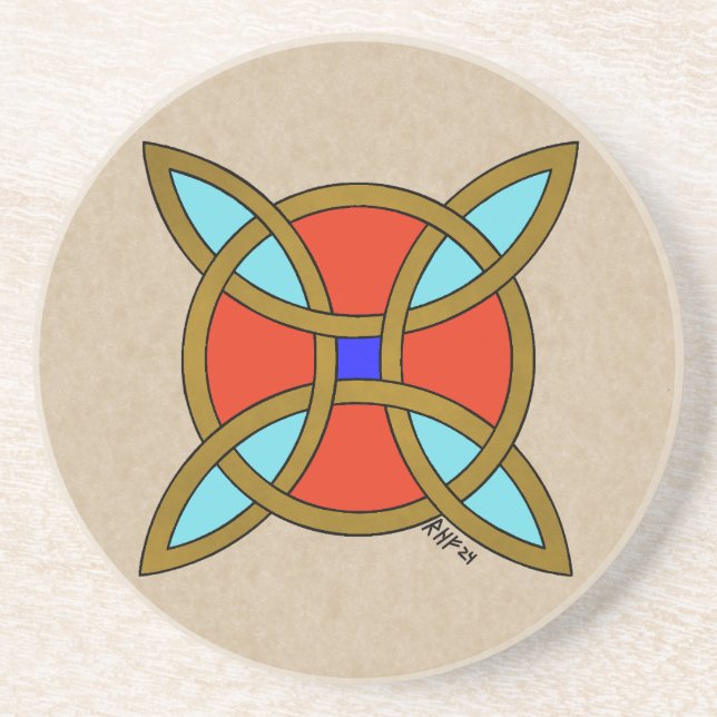 Porta-copos Proteção Nórdica contra Witchcraft ou Witch's Knot (Frente)