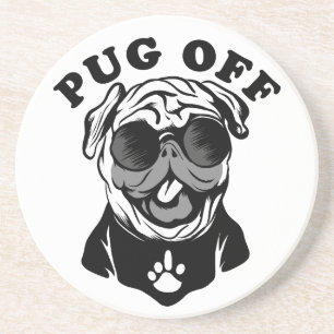 Porta-copos Pug Off   Humor Engraçado Para Pug Lovers
