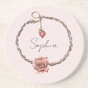 Porta-copos Pulseira de Encanto de Rosa Vermelha
