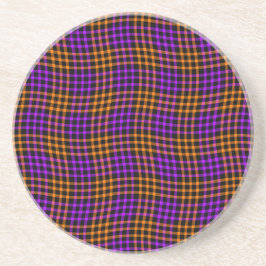 Porta-copos Purple Orange Plaid Checker Seamless Pattern