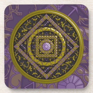 Porta copos Quadrada de Sagittarius Mandala