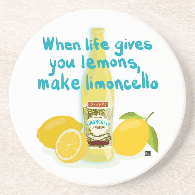 Porta-copos Quando a Vida Lhe Dá Limões - Faça Limoncello (Frente)