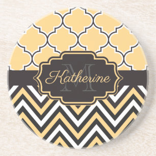 Porta-copos Quatrefoil Amarelo
