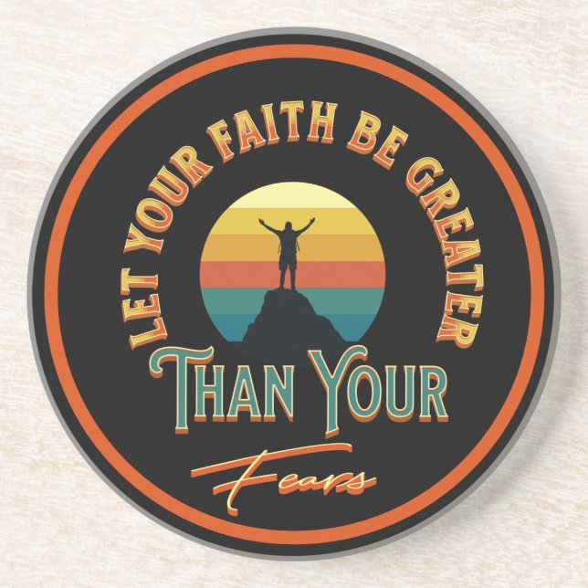 Porta-copos Que Sua Fé Seja Maior Que Seus Medos (Frente)