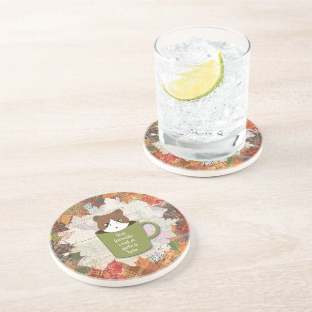 Porta-copos Queda Quebra de Gato Sandstone Bebida (Lateral)