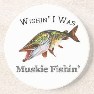 Porta-copos Queria que eu fosse Muskie Fishin