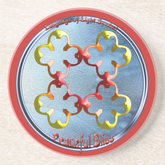 Porta-copos Rabiscar no símbolo da Felicidade Pacífica (Frente)