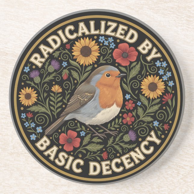 Porta-copos Radicalized by Basic Decency Birds lovers (Frente)