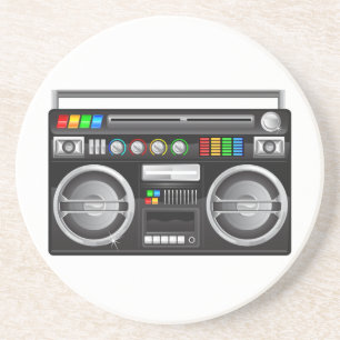 Porta-copos rádio boombox gráfico retrô