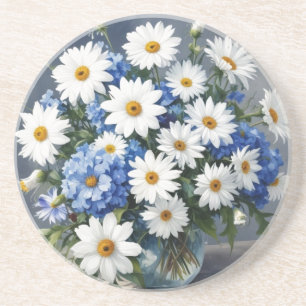 Porta-copos Ramalhete de Flores Elegantes Margaridas Aquarela