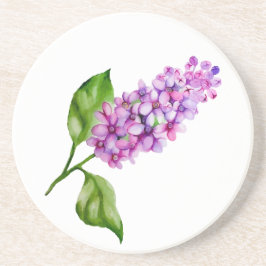 Porta-copos Ramificação lilática de aquarela elegante