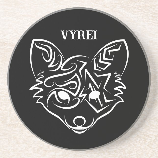 Porta-copos Raposa Tribal Negra (Frente)