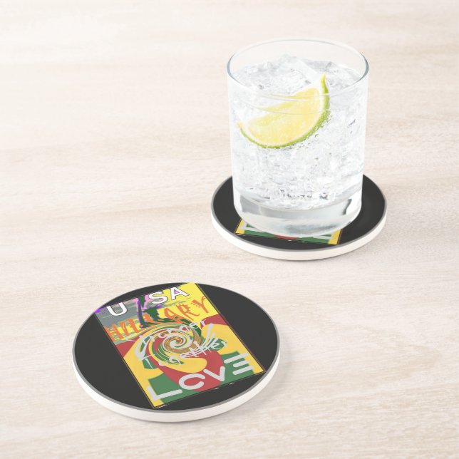 Porta-copos Rasta Cores Vermelho Ouro  Verde Arte Hillary Impr (Lateral)