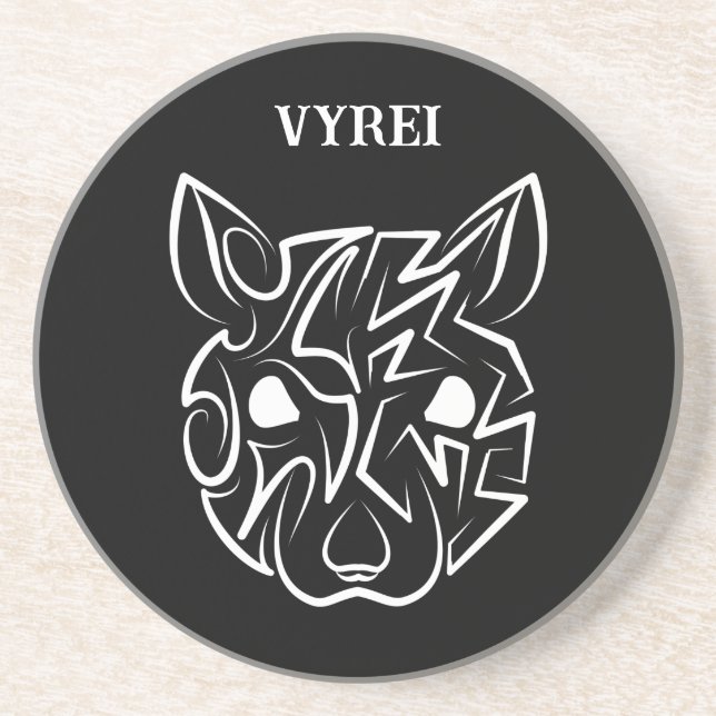 Porta-copos Rato Tribal Negro e Branco (Frente)