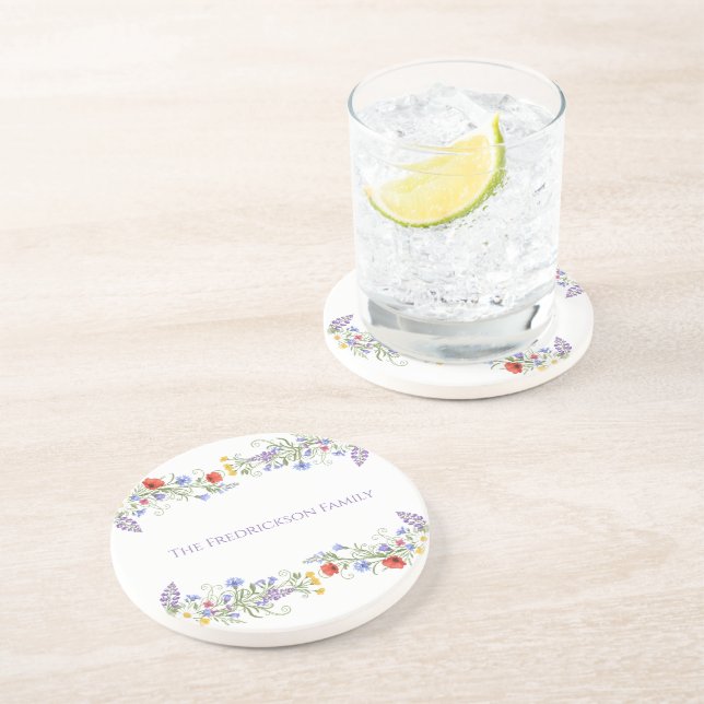 Porta-copos Realtor Client Gift - Floral Family Coaster (Lateral)