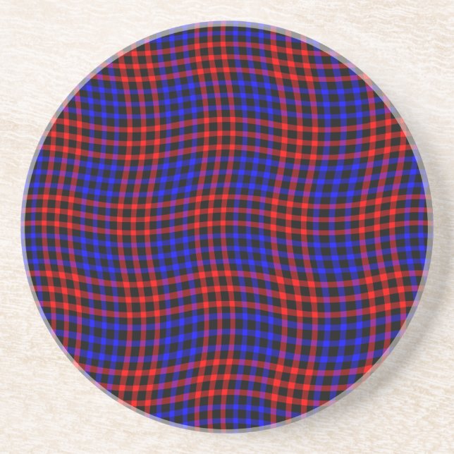 Porta-copos Red Blue Plaid Checker Seamless Pattern (Frente)