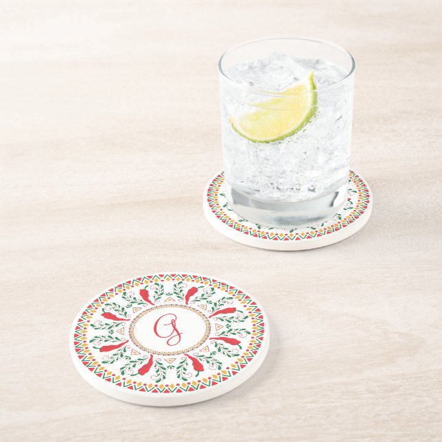 Porta-copos Red Chile Pepper Wreath (Lateral)