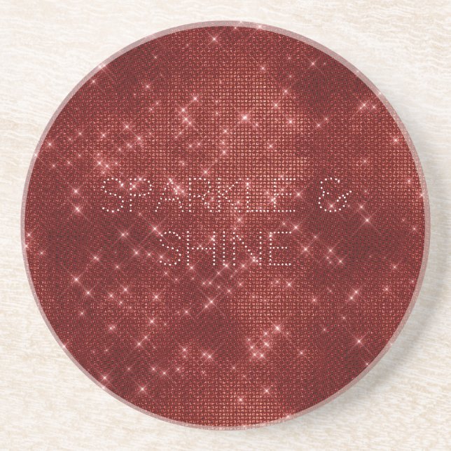 Porta-copos Red Glitzy Chic Glam Sparkle (Frente)