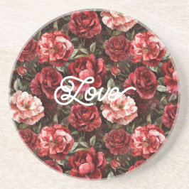 Porta-copos Red Pink Rose Flowers