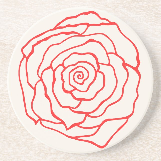 Porta-copos Red Rose Coaster (Frente)