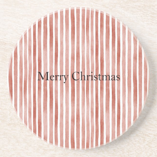 Porta-copos Red White Stripes Christmas (Frente)