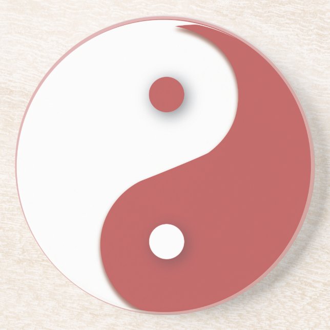 Porta copos Red & White Yin & Yang (Frente)