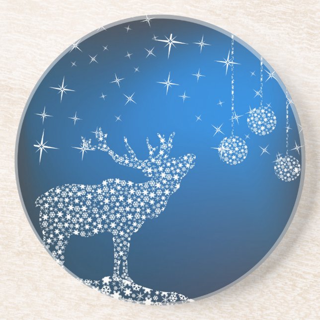 Porta-copos Reindeer de Natal e Estrelas (Frente)