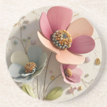 Relevo Floral em Cerâmica Esculpida e Folha de Our