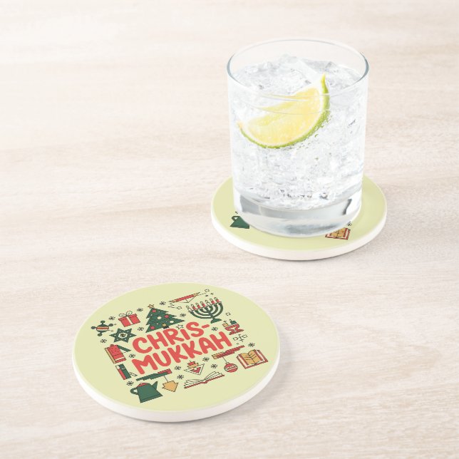 Porta-copos Religião Judia de Natal Chrismukkah Hanukkah (Lateral)
