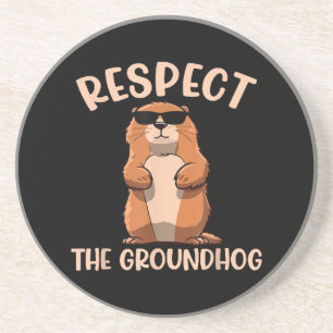 Porta-copos Respeite o Groundhog - Dia do Groundhog Woodchuck