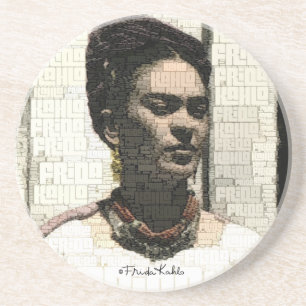 Porta-copos Retrato de matéria têxtil de Frida Kahlo