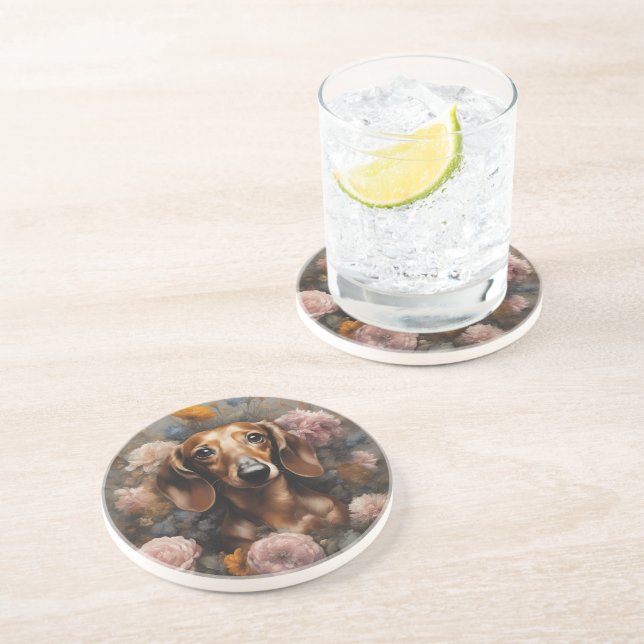 Porta-copos Retratos de Raça de Cachorro Flor 1 (Lateral)