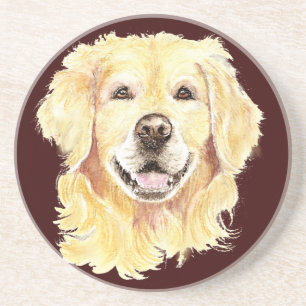 Porta-copos Retriever De Ouro De Aquarela Original, Pet De Cac