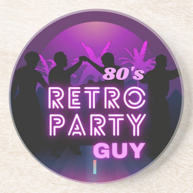 Porta-copos Retro 80s Disco Dance Party Neon Purple Funky (Frente)