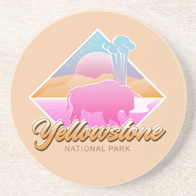 PORTA-COPOS RETRO 80S YELLOWSTONE NATIONAL PARK VAPORWAVE (Frente)