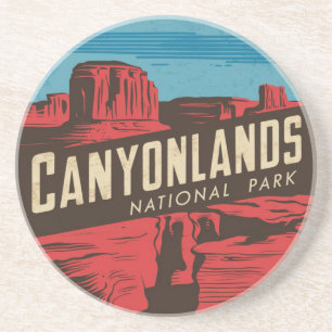 Porta-copos Retro Canyonlands National Park Viagem Emblem