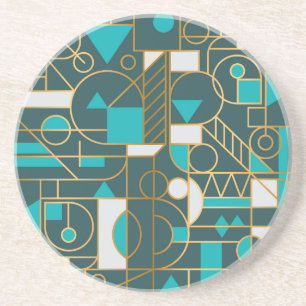 Porta-copos Retro Geométrico: Trabalho de arte minimalista.