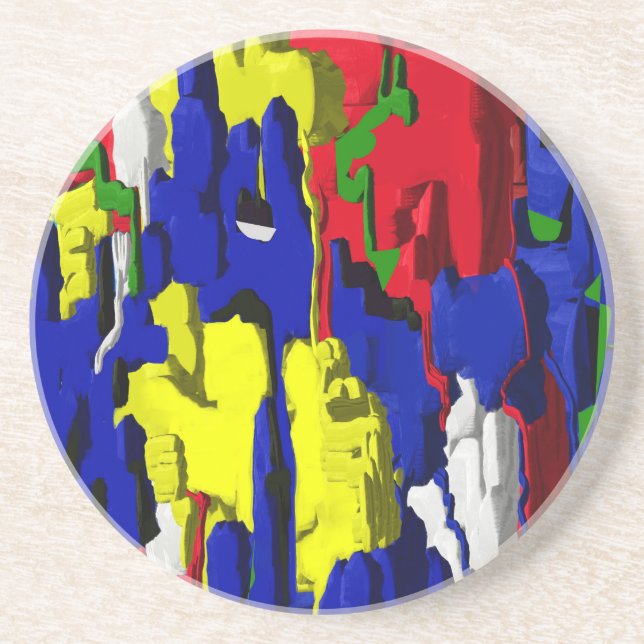 Porta-copos Risse im Blau, abstrakt (Frente)