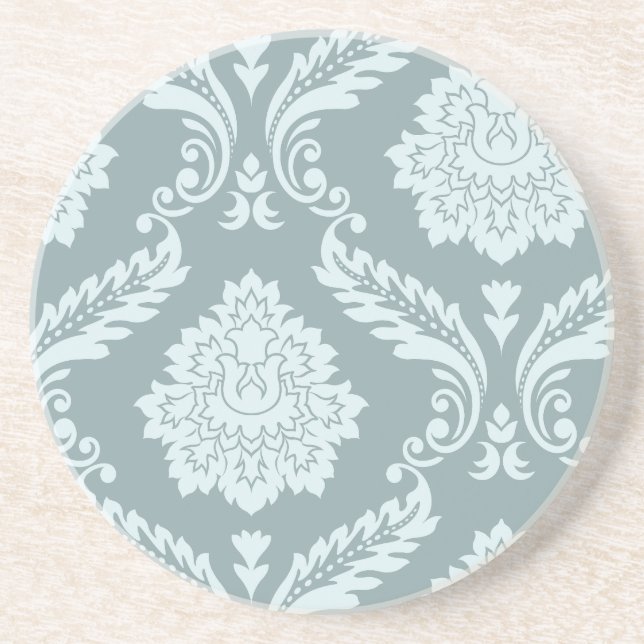 Porta-copos Rococo Damask Art I Duck Egg Blue+Teal (Frente)