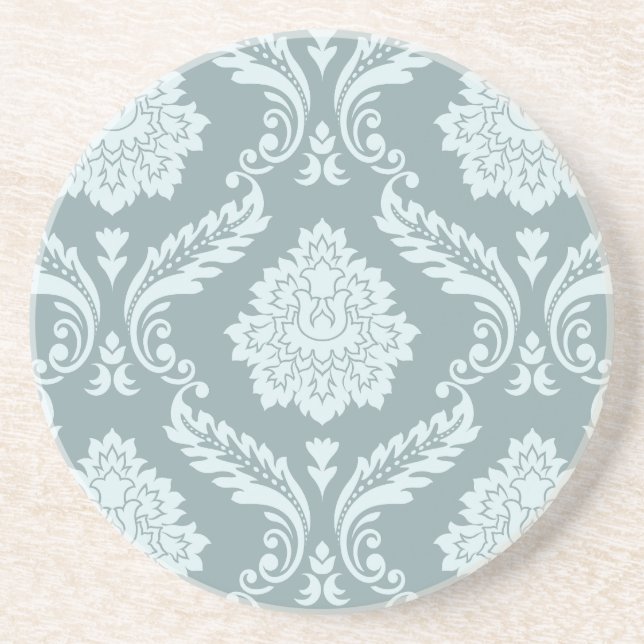 Porta-copos Rococo Damask Big Pattern Duck Egg Blue+Teal (Frente)