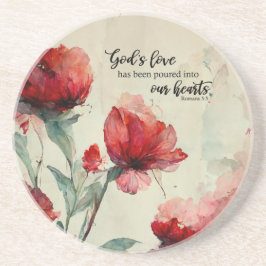 Porta-copos Romanos 5:5 Bíblia de amor de Deus Verso Flores Ro