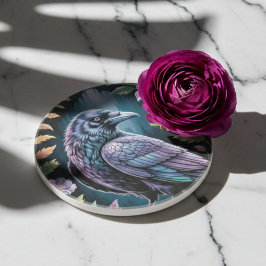 Porta-copos Romantic Raven & Wildflower – Gothic Home Decor