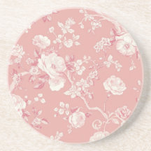 Rosa Bege Toile Floral Padrão de Rosa Vintage