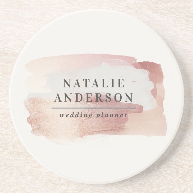 Porta-copos Rosa feminino dourado rosado moderno elegante sofi (Frente)