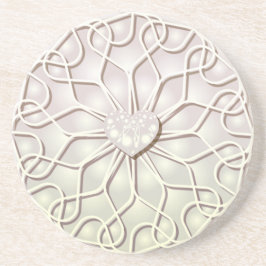 Porta-copos Rosa Geométrico Dourado Padrão de Coração de AMOR